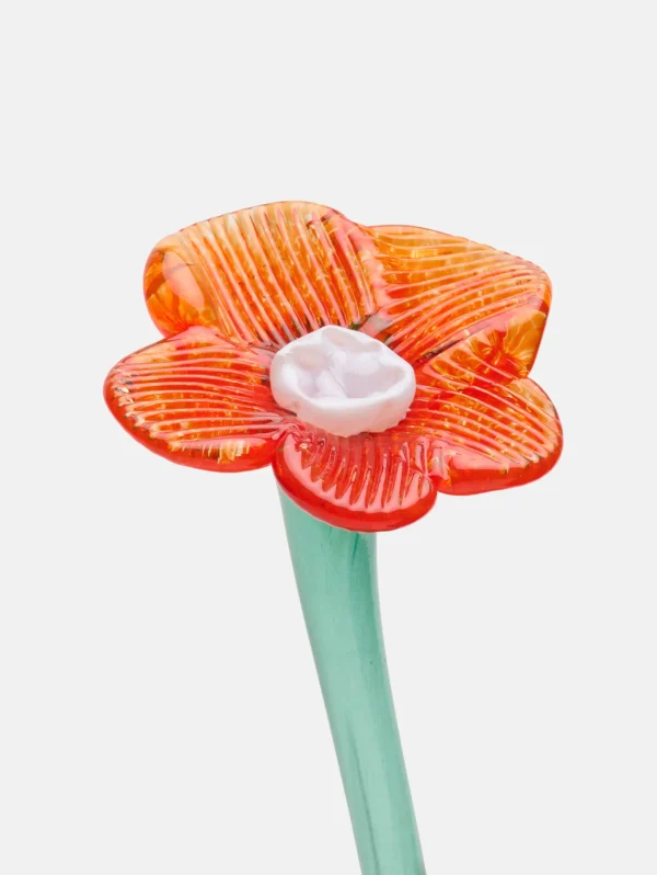 Best HOFF MOUTHBLOWN CRYSTAL FLOWER ORANGE